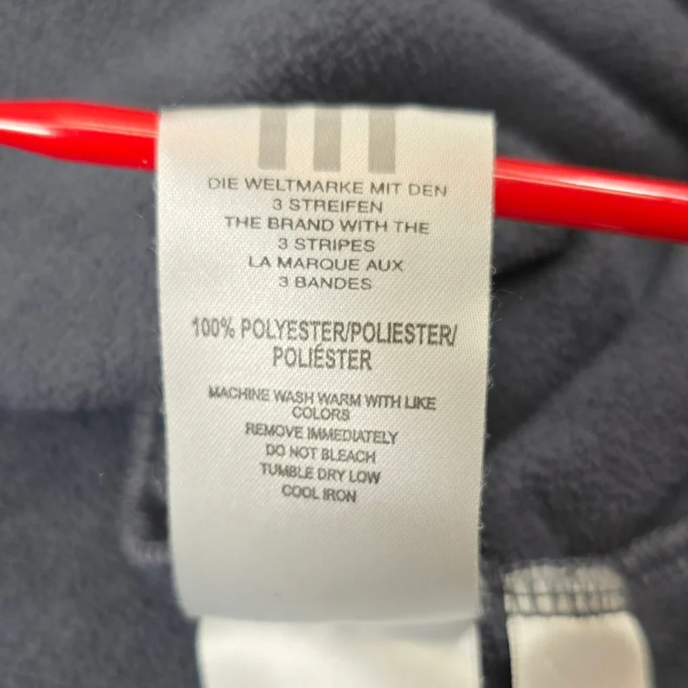 Adidas Mens 2XL Fleece Pullover 1/4 Zip Long Sleeve Gray Activewear Top‎